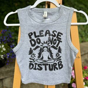 Women’s Gray ‘Baby T’ | Block Print "Please Do Not Disturb"